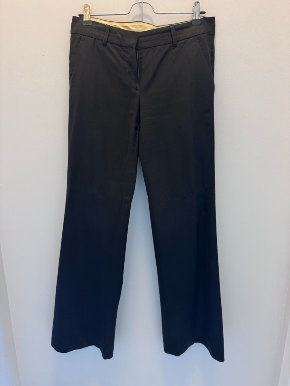 Theory Black High-Waist Wide Leg Trousers